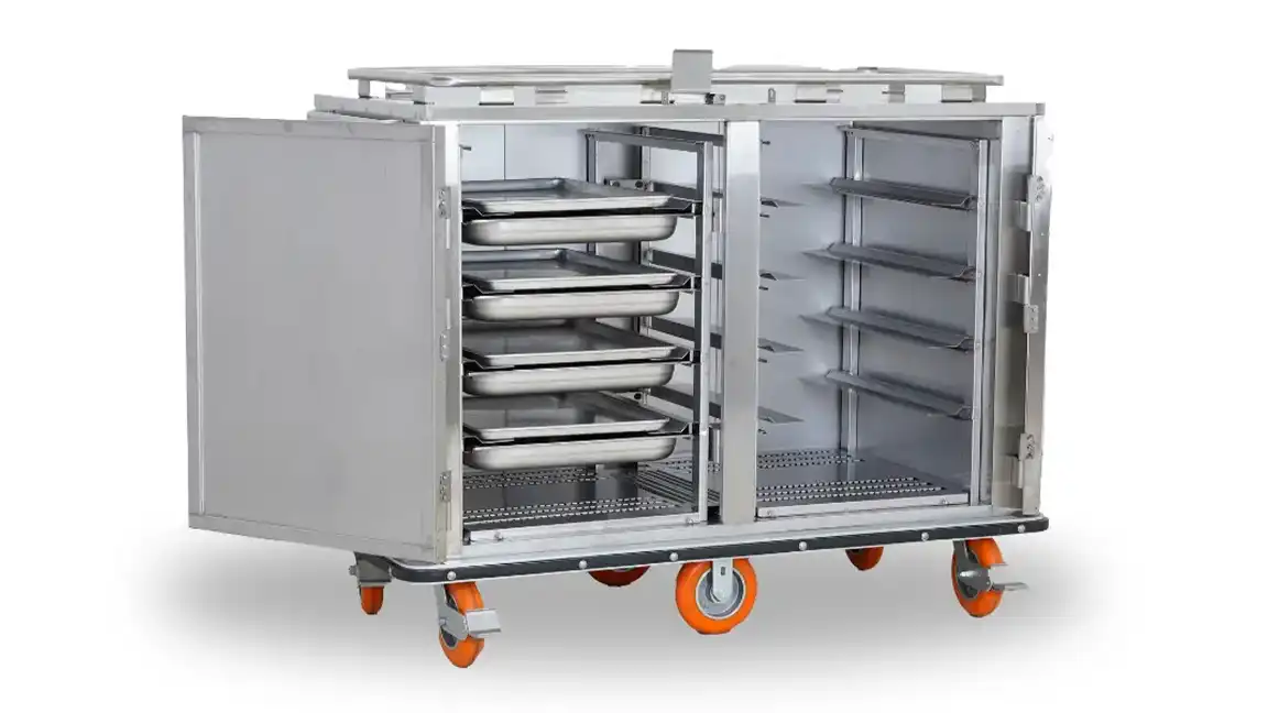 Bulk food transport cart for healthcare