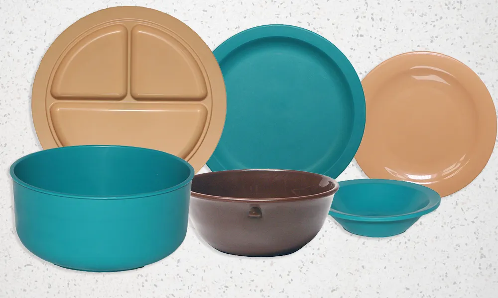 Healthcare unbreakable plates and reusable bowls