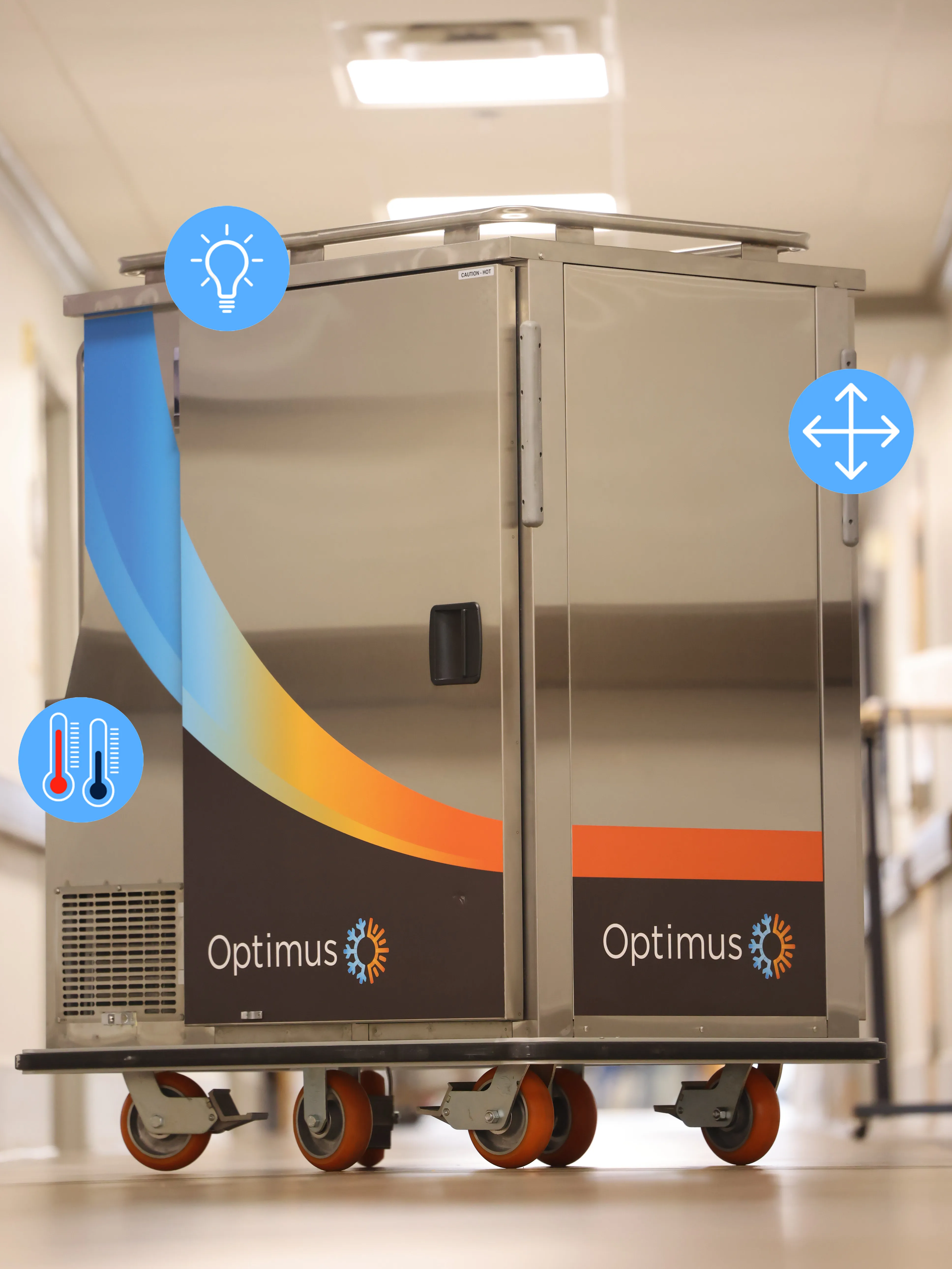 Optimus Meal Delivery Cart for Room Service and Tray Service